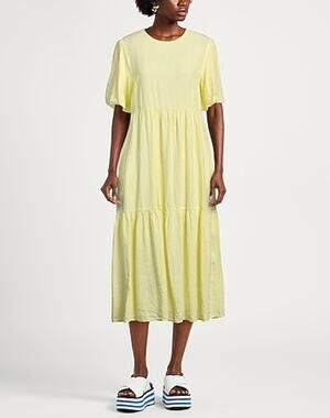 PESERICO Linen Midi Flared Dress Size 44 US 8